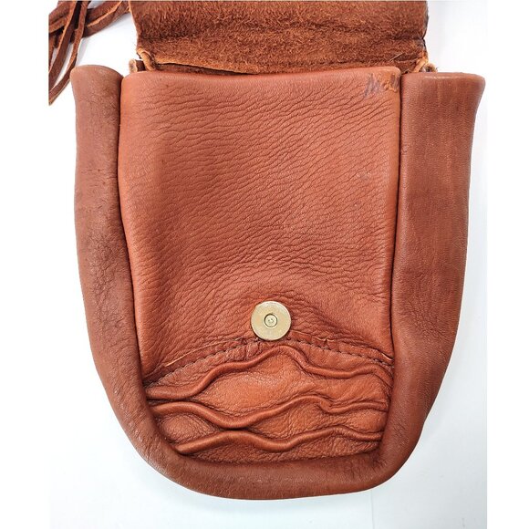 Deerskin Crossbody Purse Medicine Bag Fringe Beaded Soft USA Handmade Moondancer - Picture 5 of 16